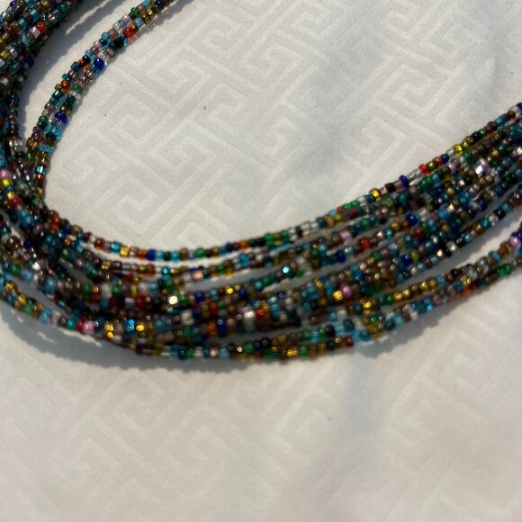 22" Bead Necklace, Long Necklace, Multi strands Necklace, Colorful Beaded - Picture 5 of 10